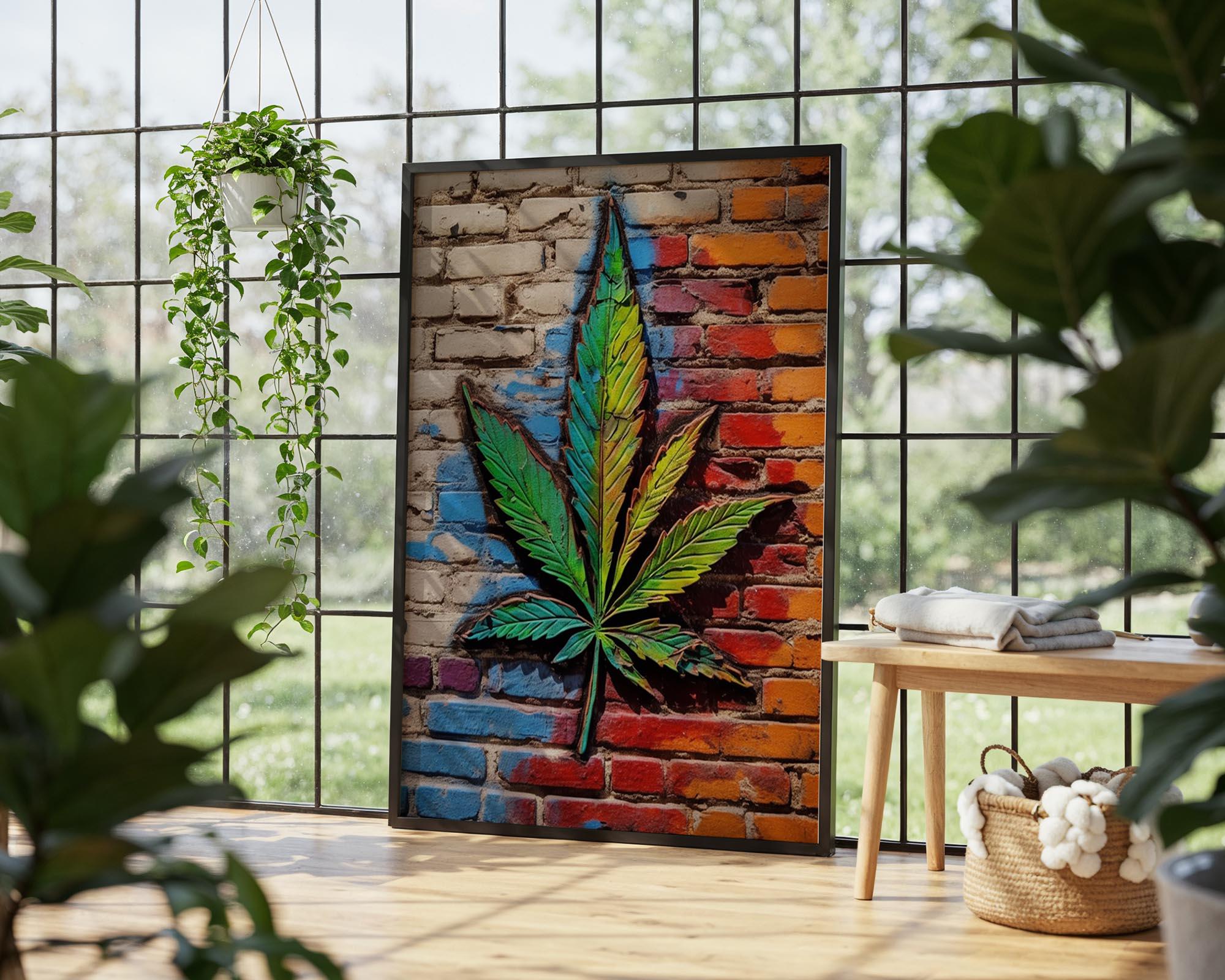 Affiche de cannabis, image de toile de mauvaises herbes