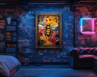 【2025正規激安】 Set, Wall Graffiti Set Honey Honeycomb, Bee, Prints, 3 of 絵画