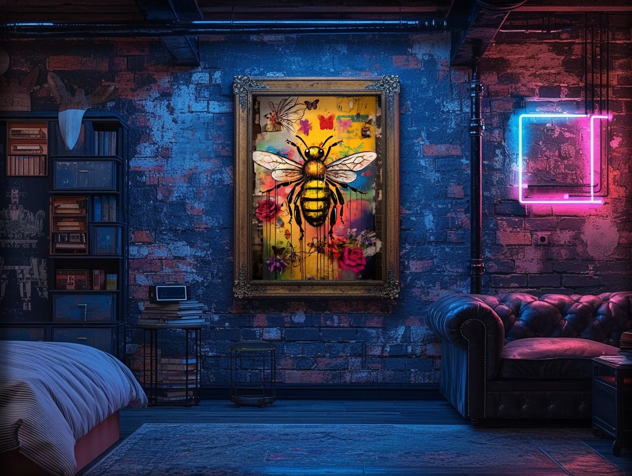 【返品不可】 Set, Wall Graffiti Set Honey Honeycomb, Bee, Prints, 3 of 絵画