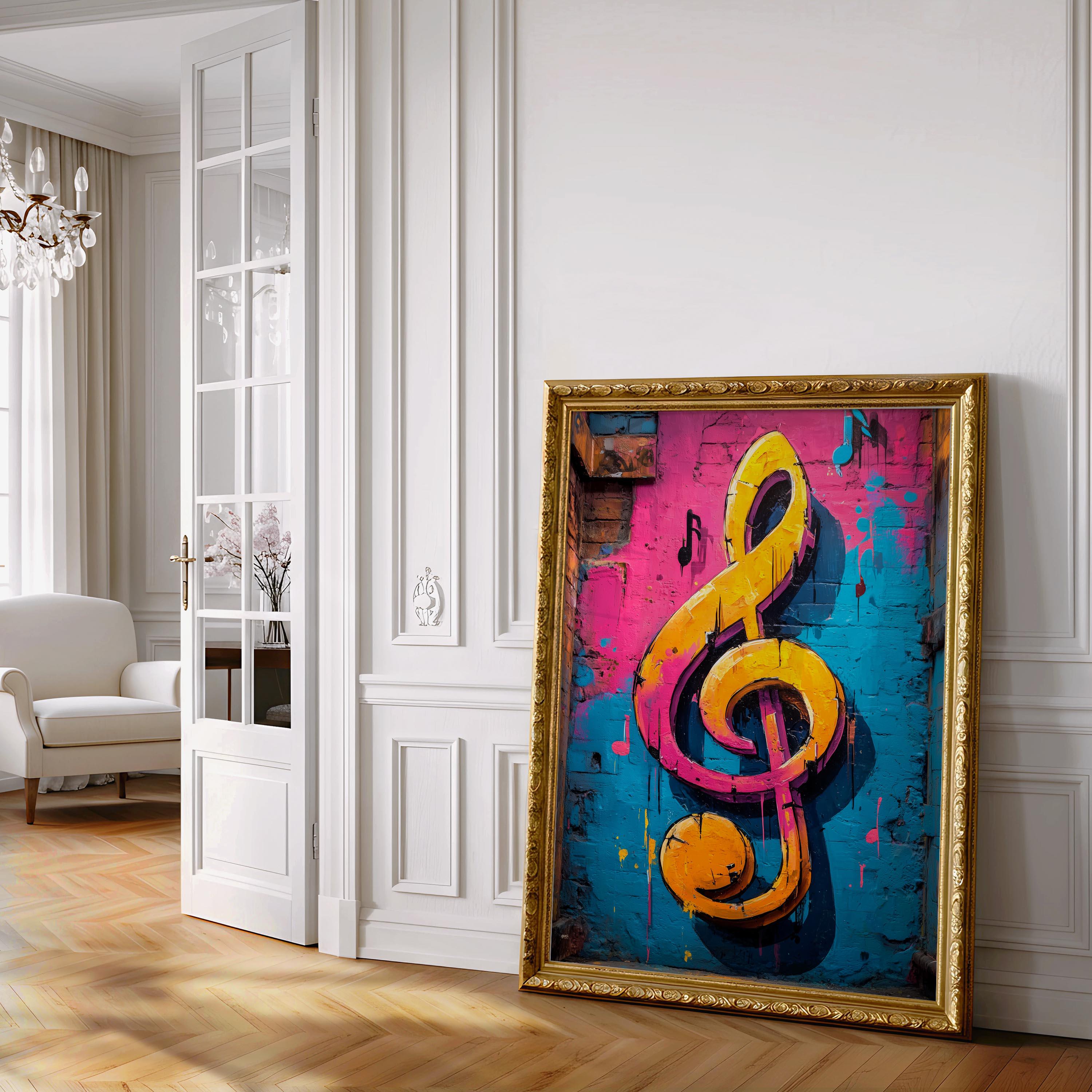 Graffiti Music Wall Art Set of 3 Print, Boombox, Headphones, Music