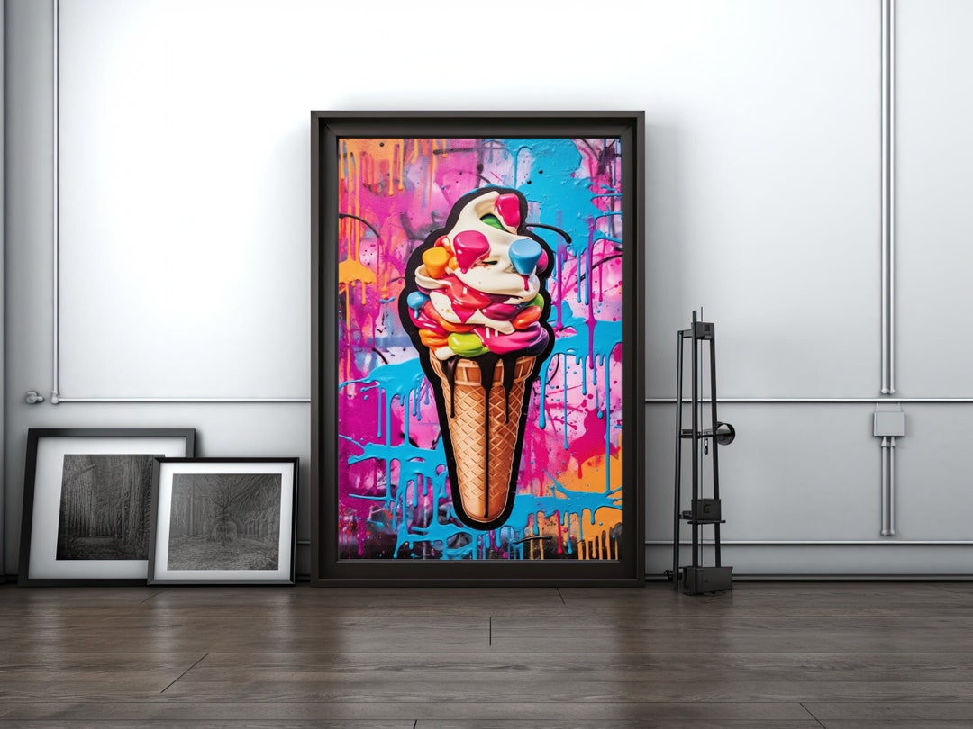 Ice Cream Graffiti Wall Art Digital Download (Instant Download) Etsy