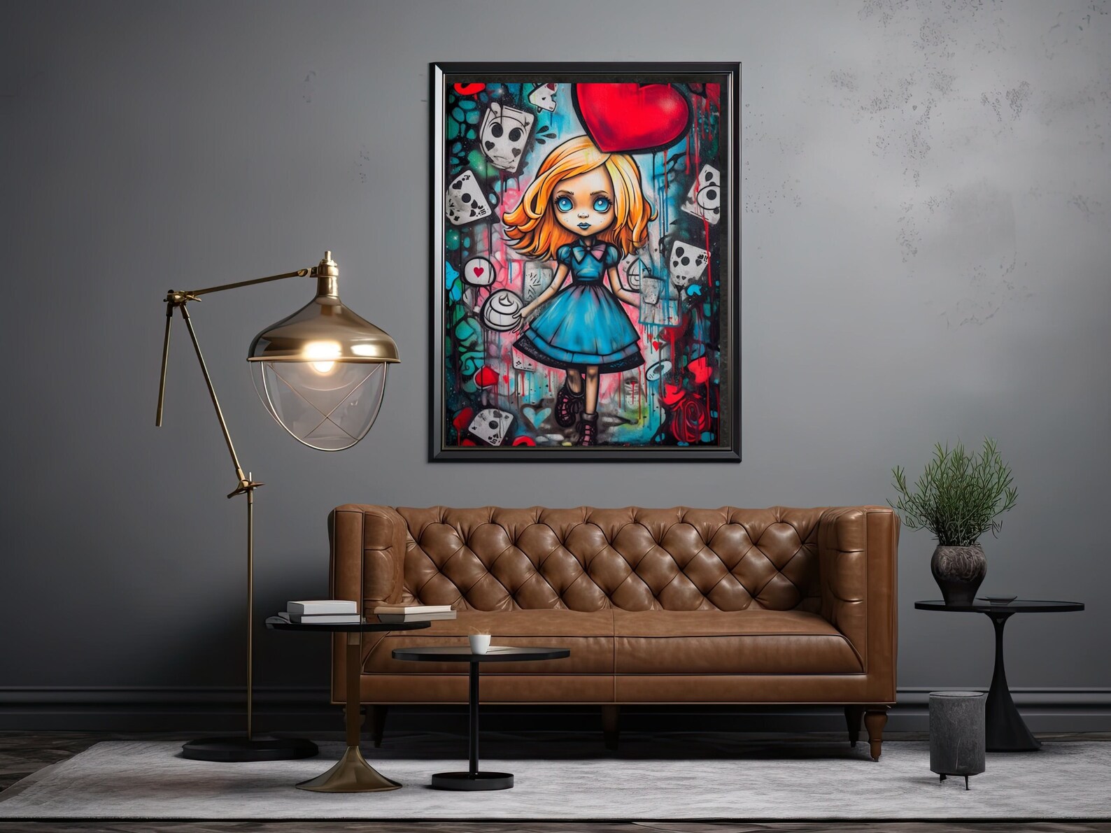 Alice Rabbit Graphiti Alice in Wonderland Graffiti Wall Art Printable Digital - Etsy