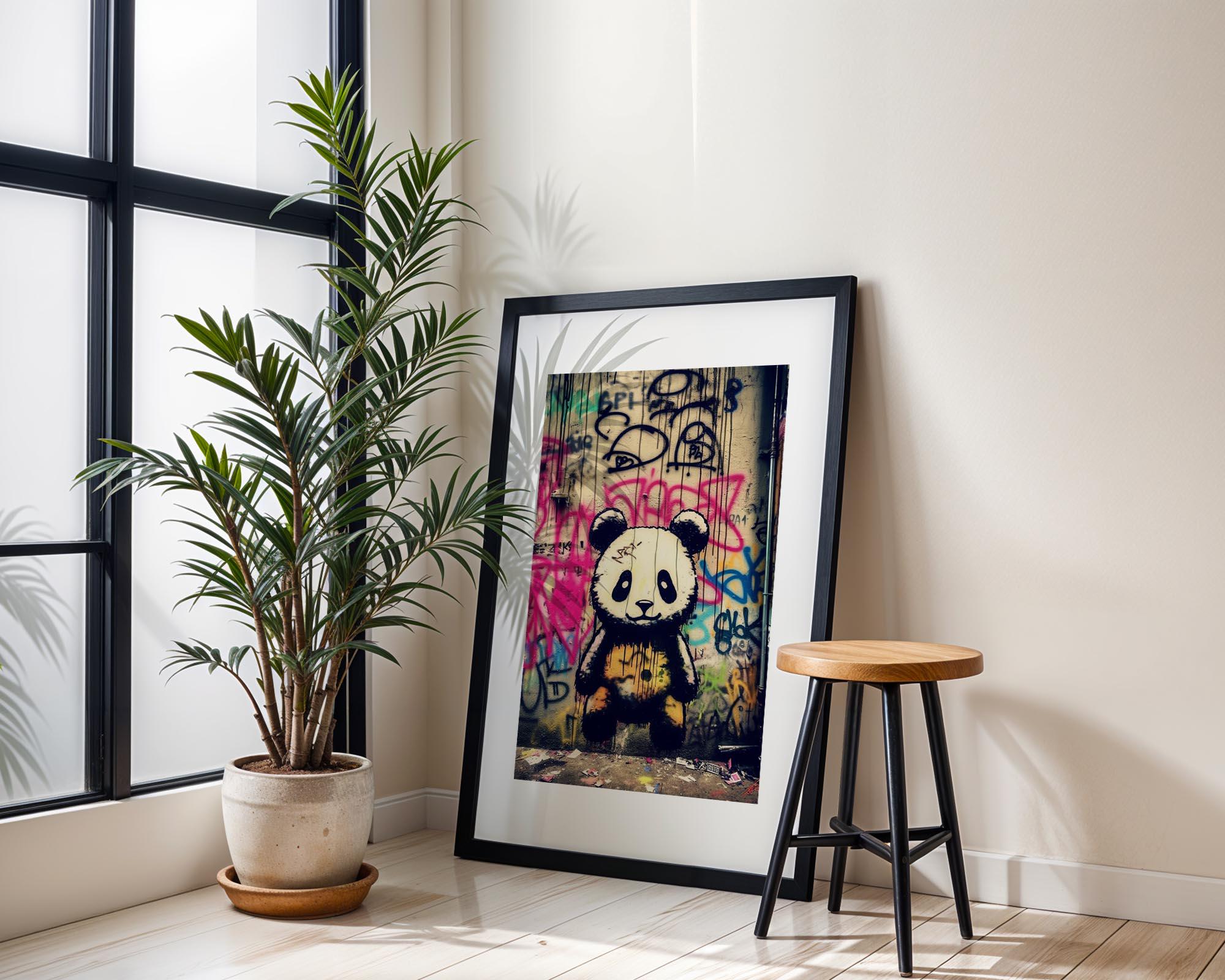 Baby Panda Graffiti Wall Art, Digital Download, Modern Street Art ...