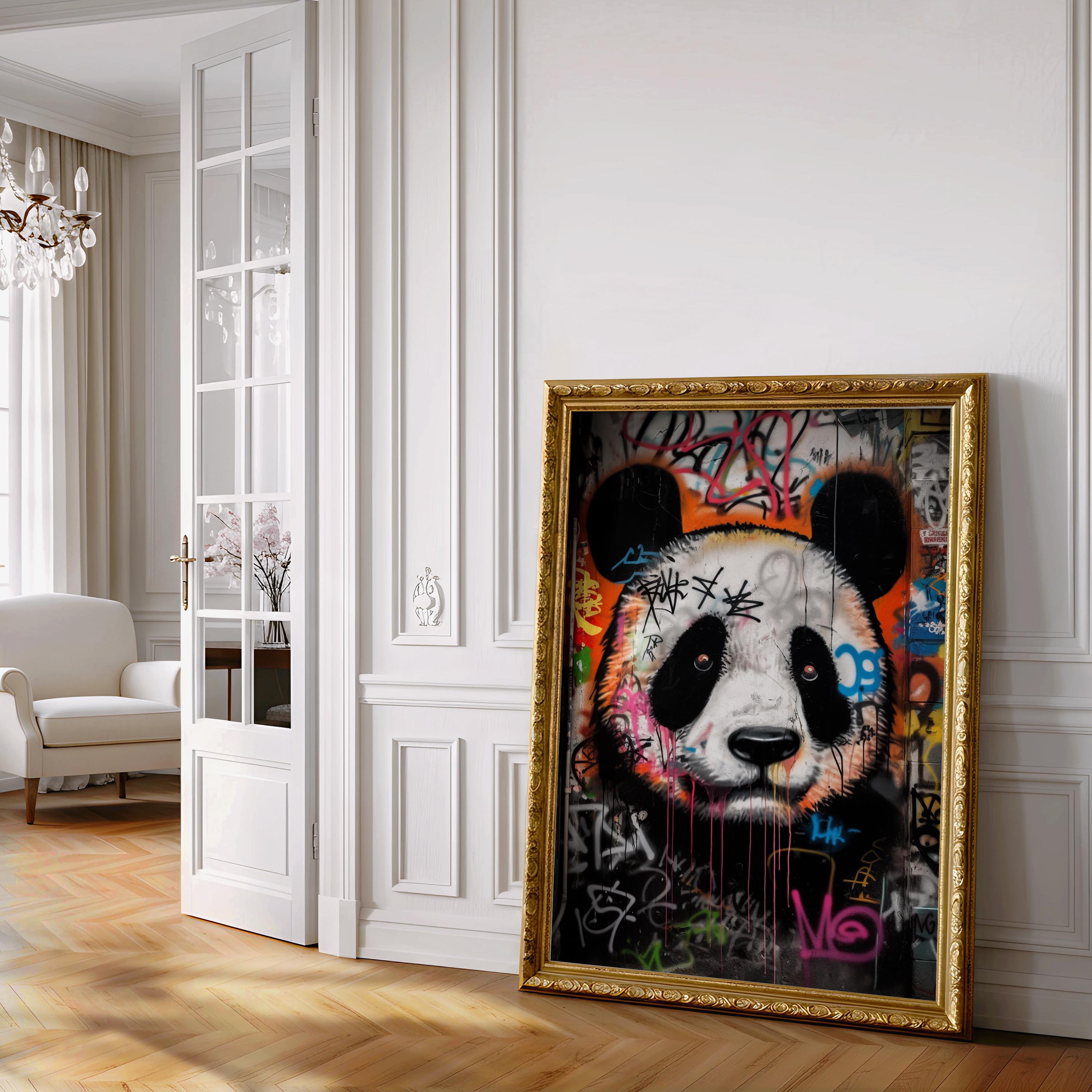 Urban Panda Bear Graffiti Art Print, Digital Download, Colorful Street ...