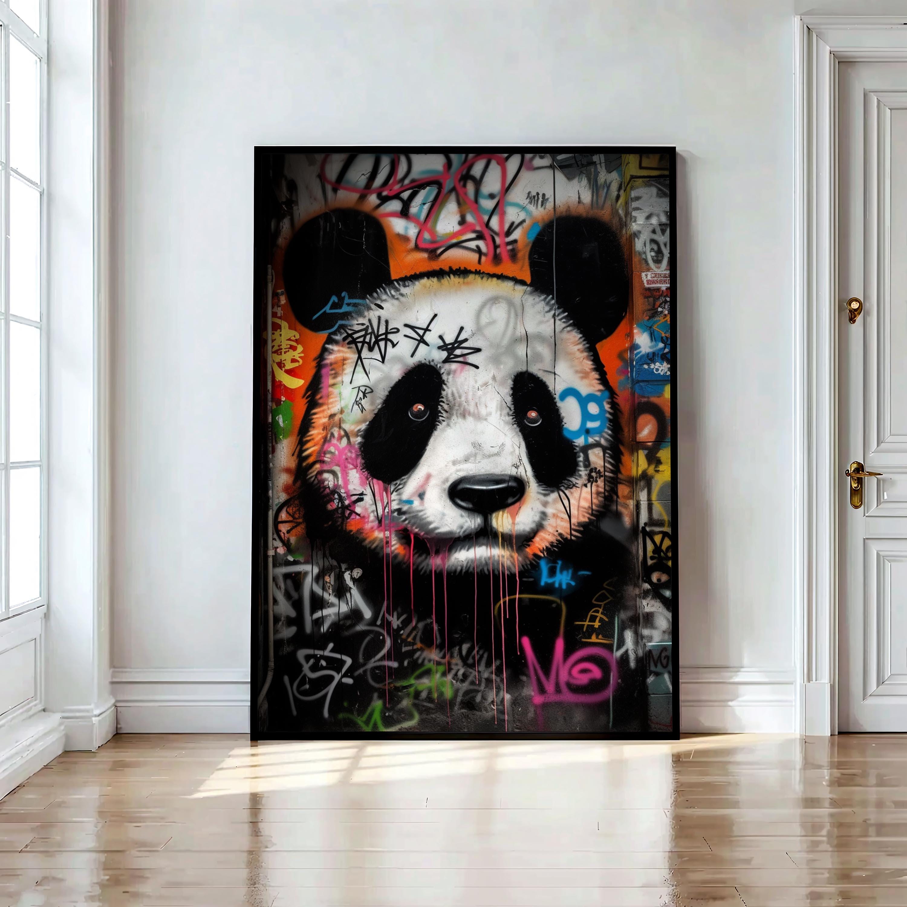 Urban Panda Bear Graffiti Art Print, Digital Download, Colorful Street ...
