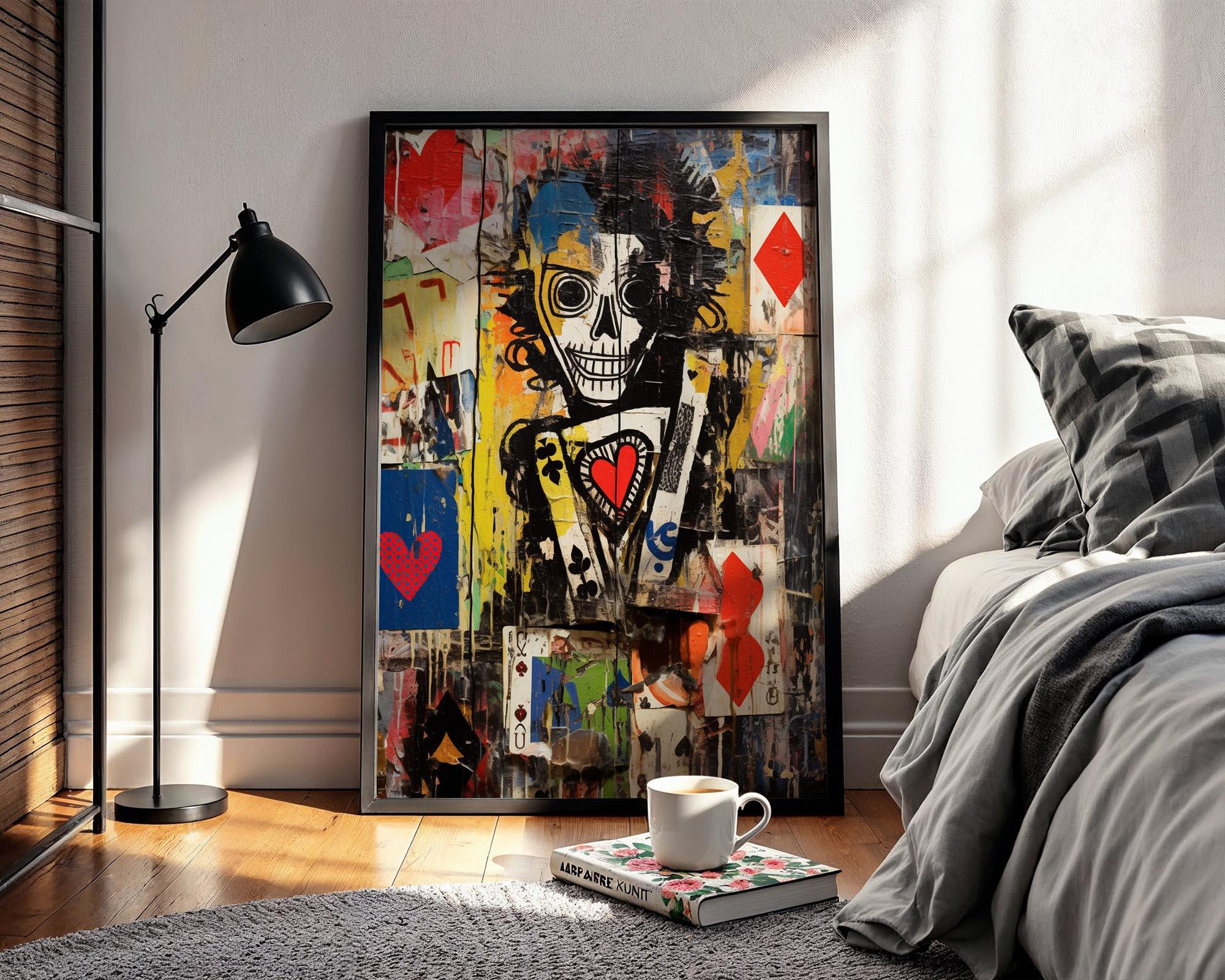 ポーカートランプのグラフィティウォールアート、デジタルダウンロード