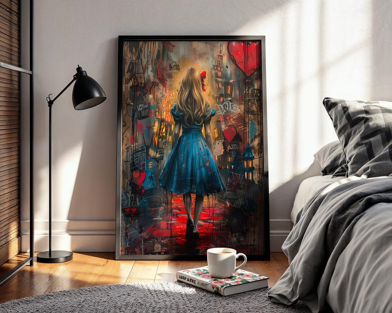 Alice Rabbit Graphiti Alice in Wonderland Graffiti Wall Prints, Gallery Wall Set, Set of 3 ...