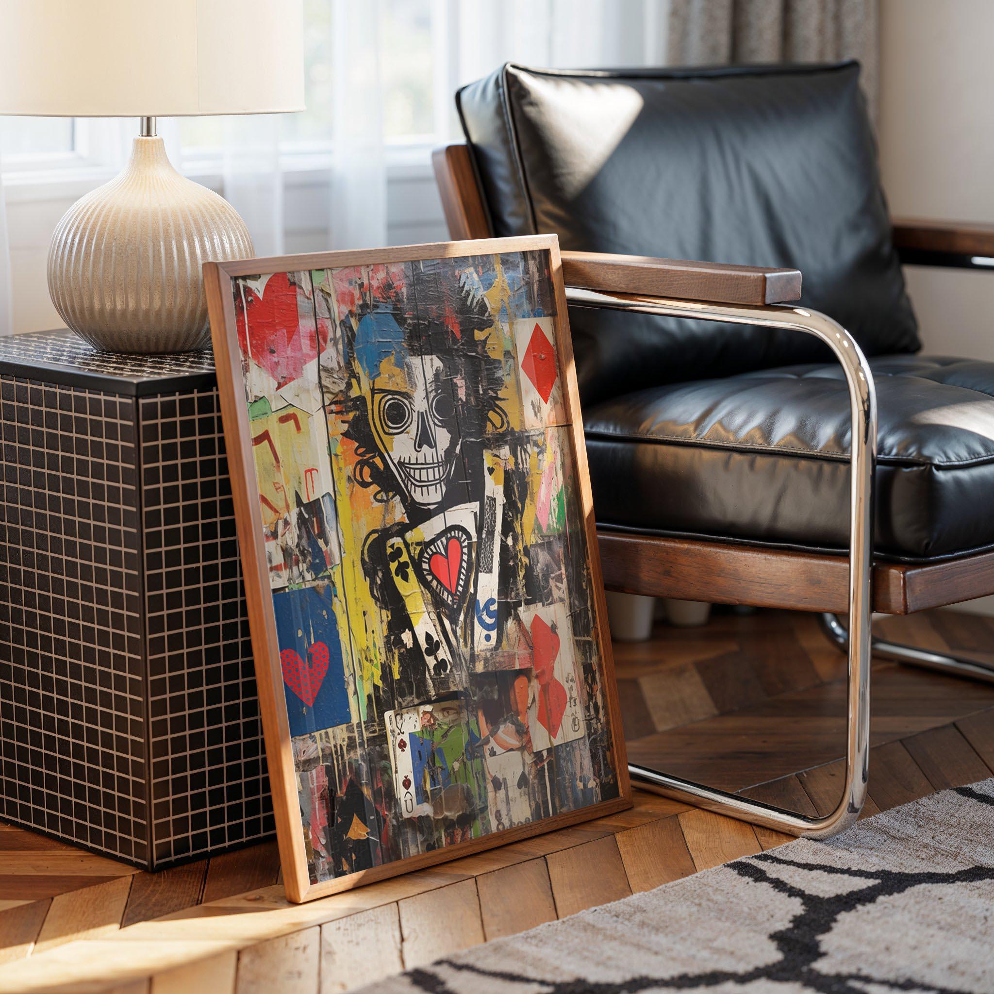 ポーカートランプのグラフィティウォールアート、デジタルダウンロード