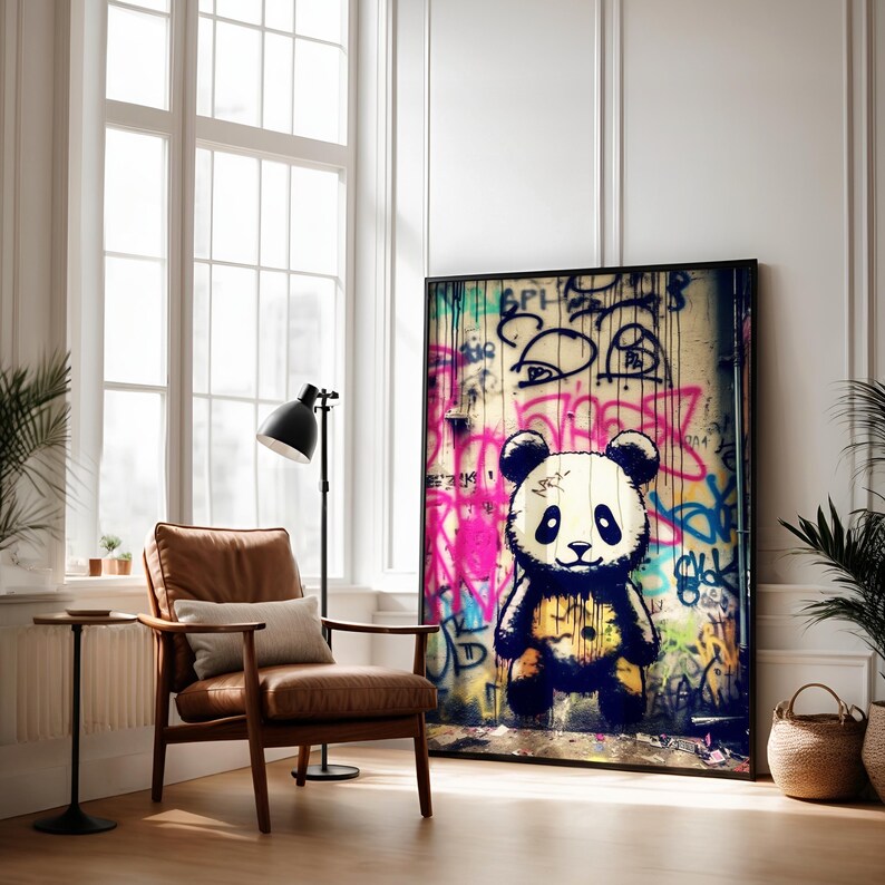 Baby Panda Graffiti Wall Art, Digital Download, Modern Street Art ...