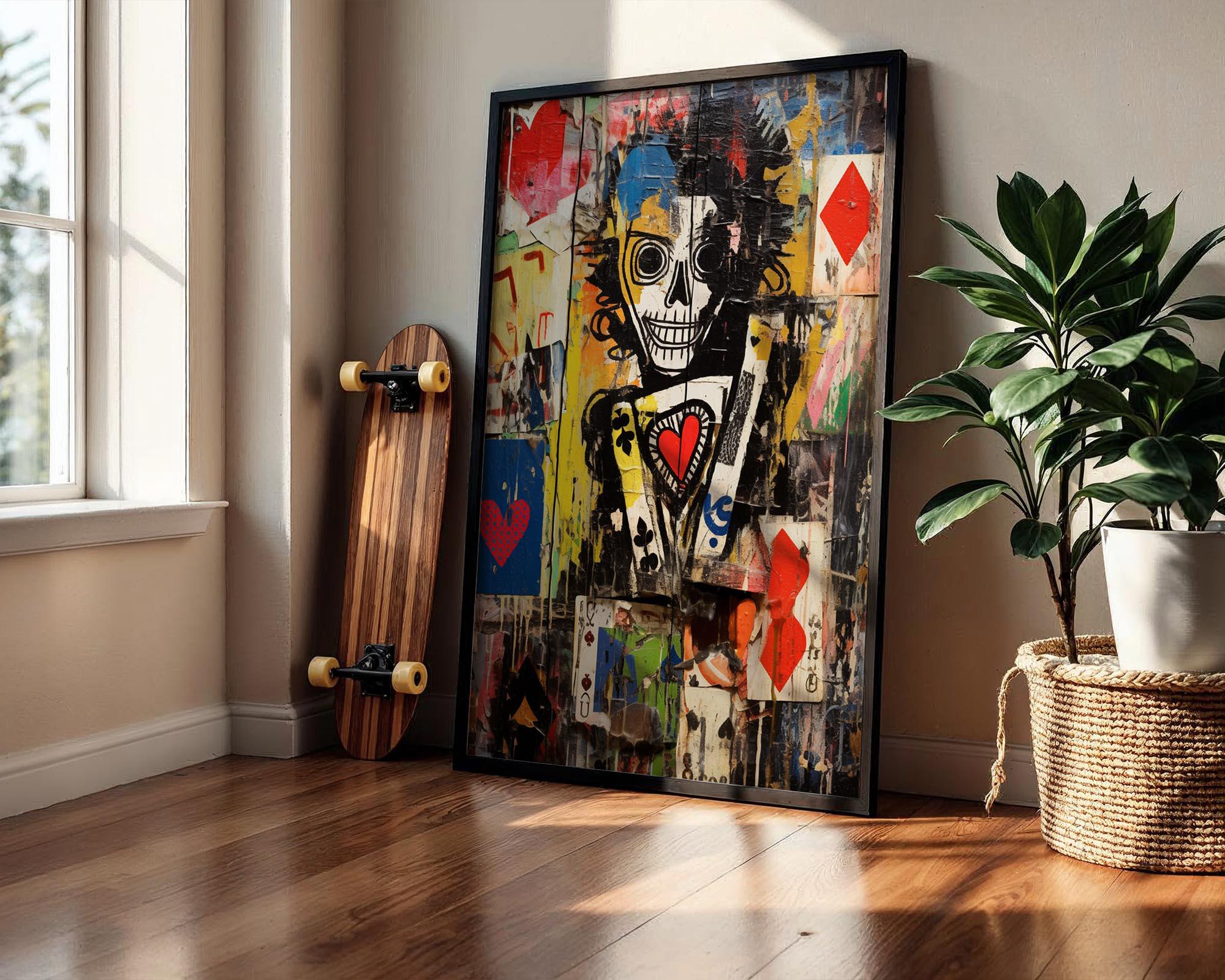 ポーカートランプのグラフィティウォールアート、デジタルダウンロード