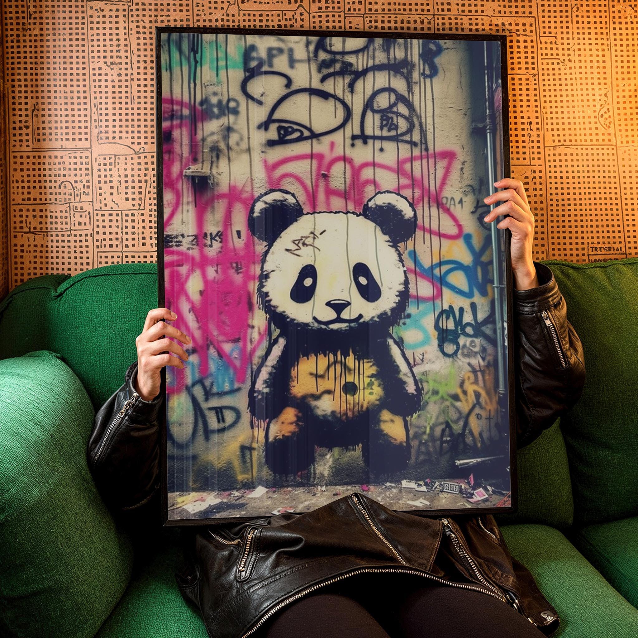 Baby Panda Graffiti Wall Art, Digital Download, Modern Street Art ...
