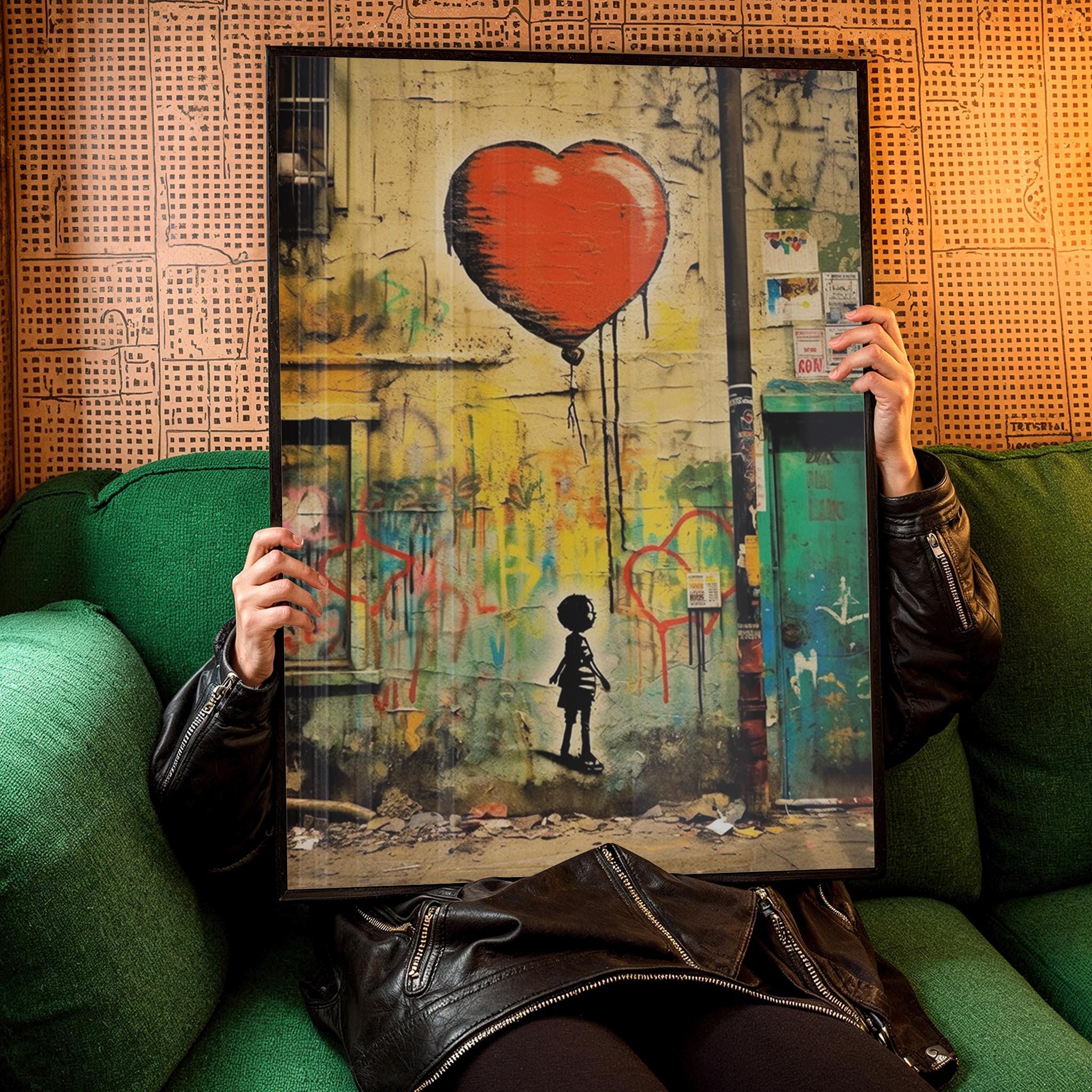 Gesar Banksy Sticker - Girl With Balloon - Girl With Balloon - Wall Sticker - Vi - Foto 6