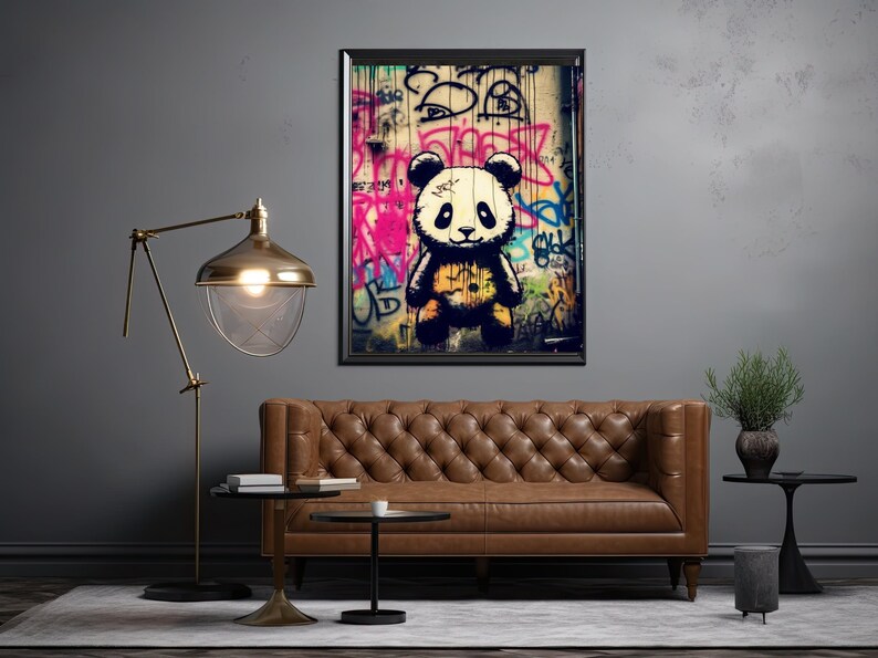 Baby Panda Graffiti Wall Art Digital Download Modern Street - Etsy