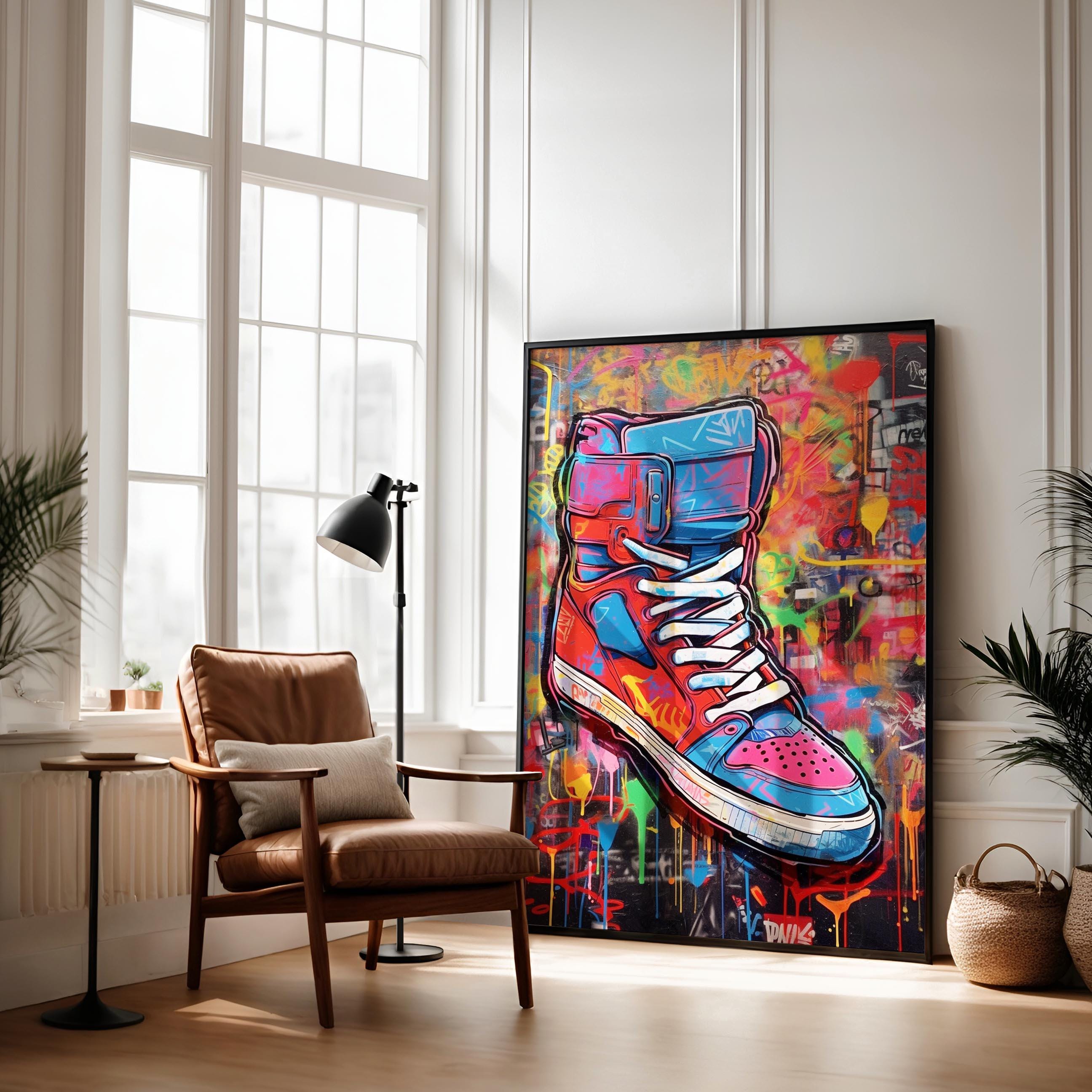 Graphiti Shoe Rack Sneakers Graffiti Wall Art, Digital Download Print, Colorful Shoe Wall ...