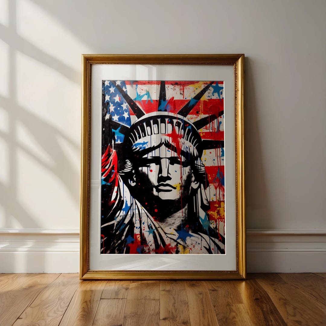 Statue of Liberty Graffiti Wall Art, New York City Digital Art