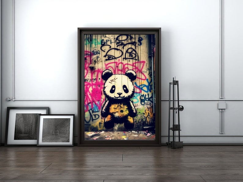 Baby Panda Graffiti Wall Art Digital Download Modern Street - Etsy