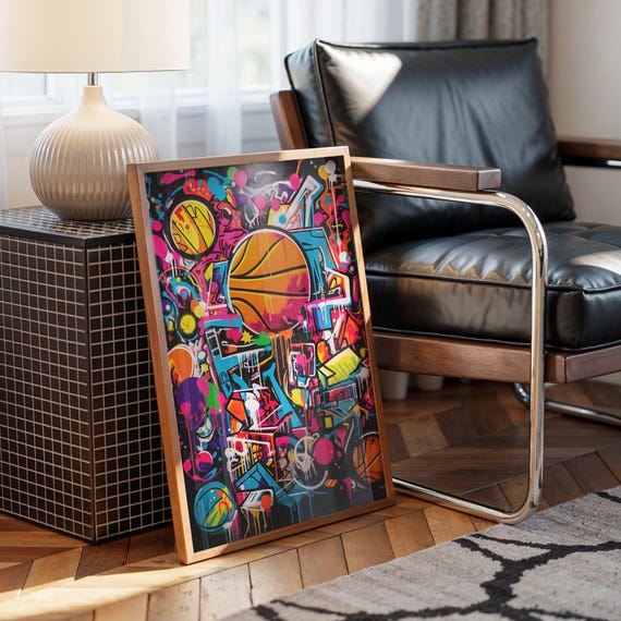 dzxnouart 4Pcs Graffiti Basketball Wall Art Canvas Prints