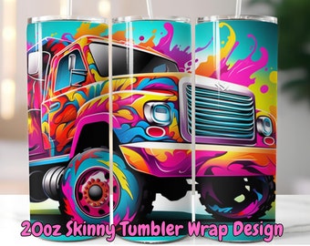 3D Light Rainbow Colored SxS Tumbler Wrap Sublimation Design UTV Tumbler Sublimation Design Off Road RZR Digital Design - Instant Download