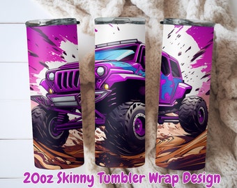 3D Purple Terrain Purple SxS Tumbler Wrap Sublimation Design UTV Tumbler Sublimation Design Off Road RZR Digital Design - Instant Download