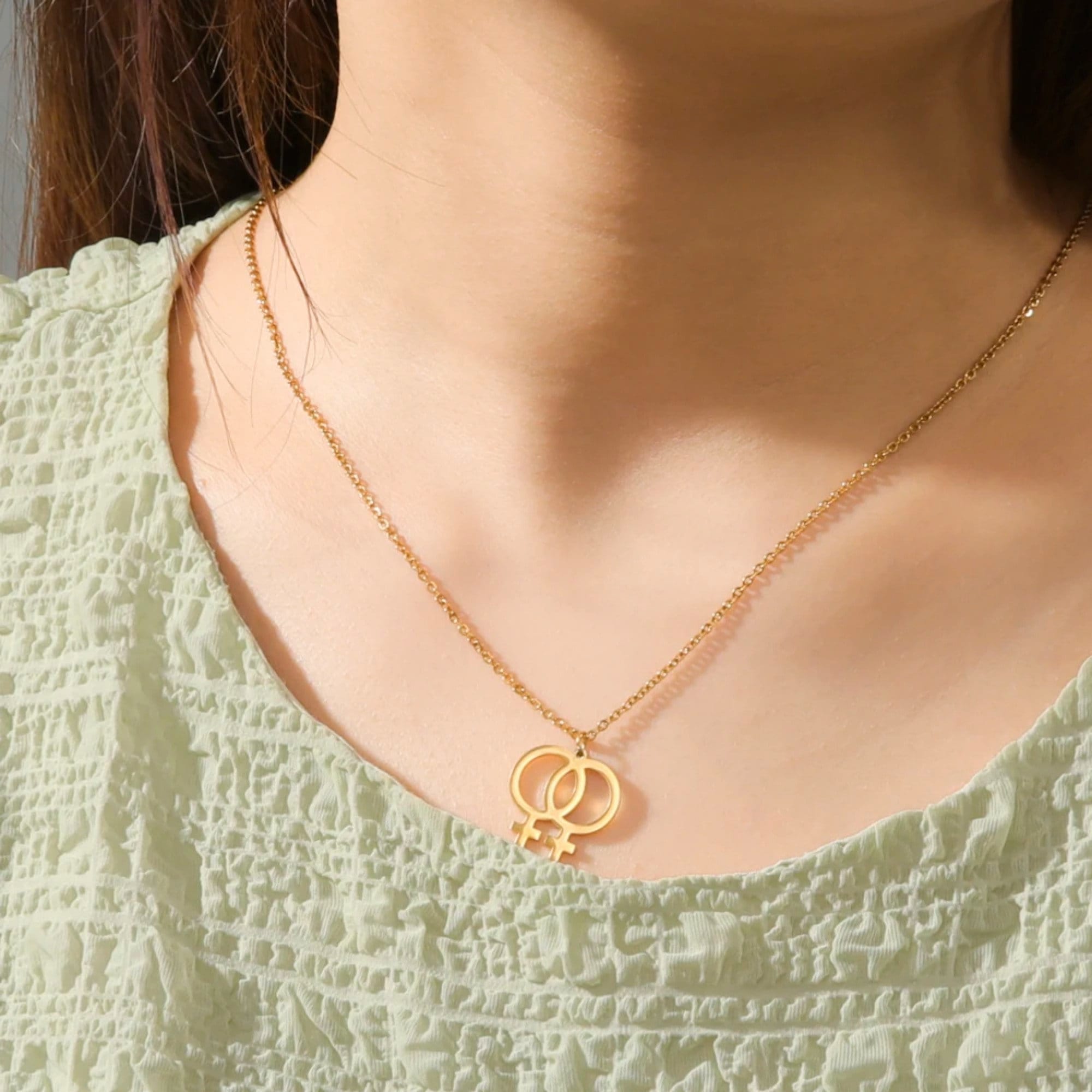 Double venus necklace gold shop