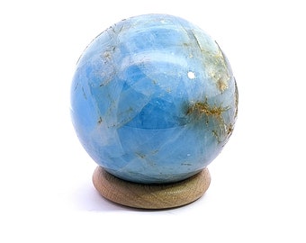 Sphère en Aragonite bleue  260 grammes Objet décoration en pierre naturelle