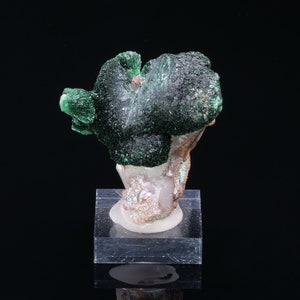 Primary Malachite on Quartz from Mashamba West mine DR Congo 65 grams Collectible minerals