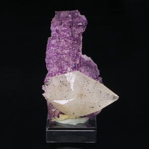 Calcite sur Fluorite de la mine Elmwood aux États-Unis 75 grammes  Minéraux de collection
