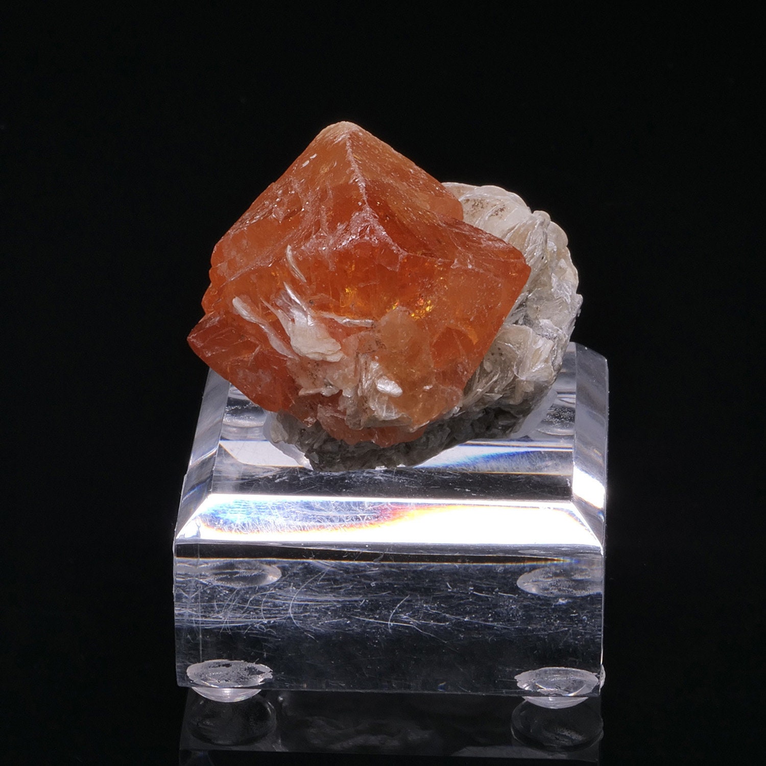 Scheelite et Muscovite Pingwu mine Chine 60 grammes  Minéraux de collection