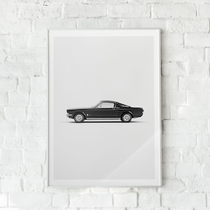 1965 Ford Mustang Fastback A1 Print Ready Digital Image