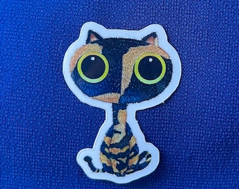 Etiqueta engomada del vinilo del gato de carey
