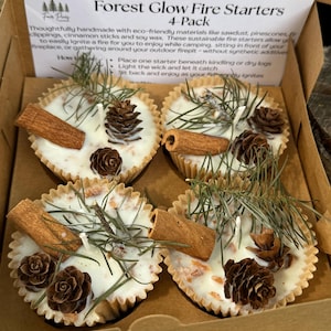 Natural Fire Starters - 4 Pack - 3 Scent Options - Personalized