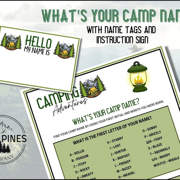 What’s Your Camp Name Etsy