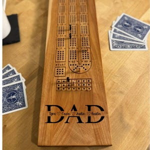 18" Custom Cribbage Board - Father's Day Gift, Personalized