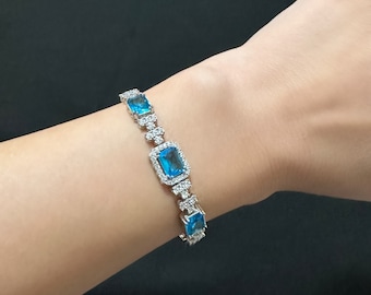 Italian Sterling Silver CZ Bracelet