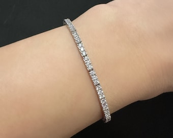 Italian Sterling Silver CZ Bracelet