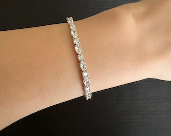 Italian Sterling Silver CZ Bracelet