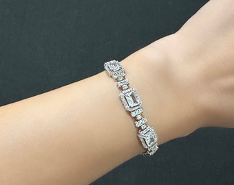 Italian Sterling Silver CZ Bracelet