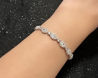Italian Sterling Silver CZ Bracelet
