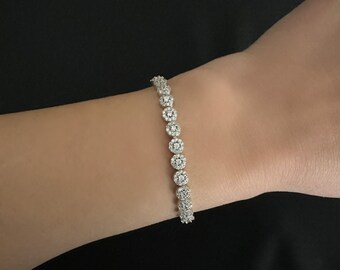 Italian Sterling Silver CZ Bracelet