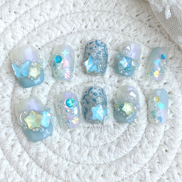 Kawaii Fake Nails - Etsy