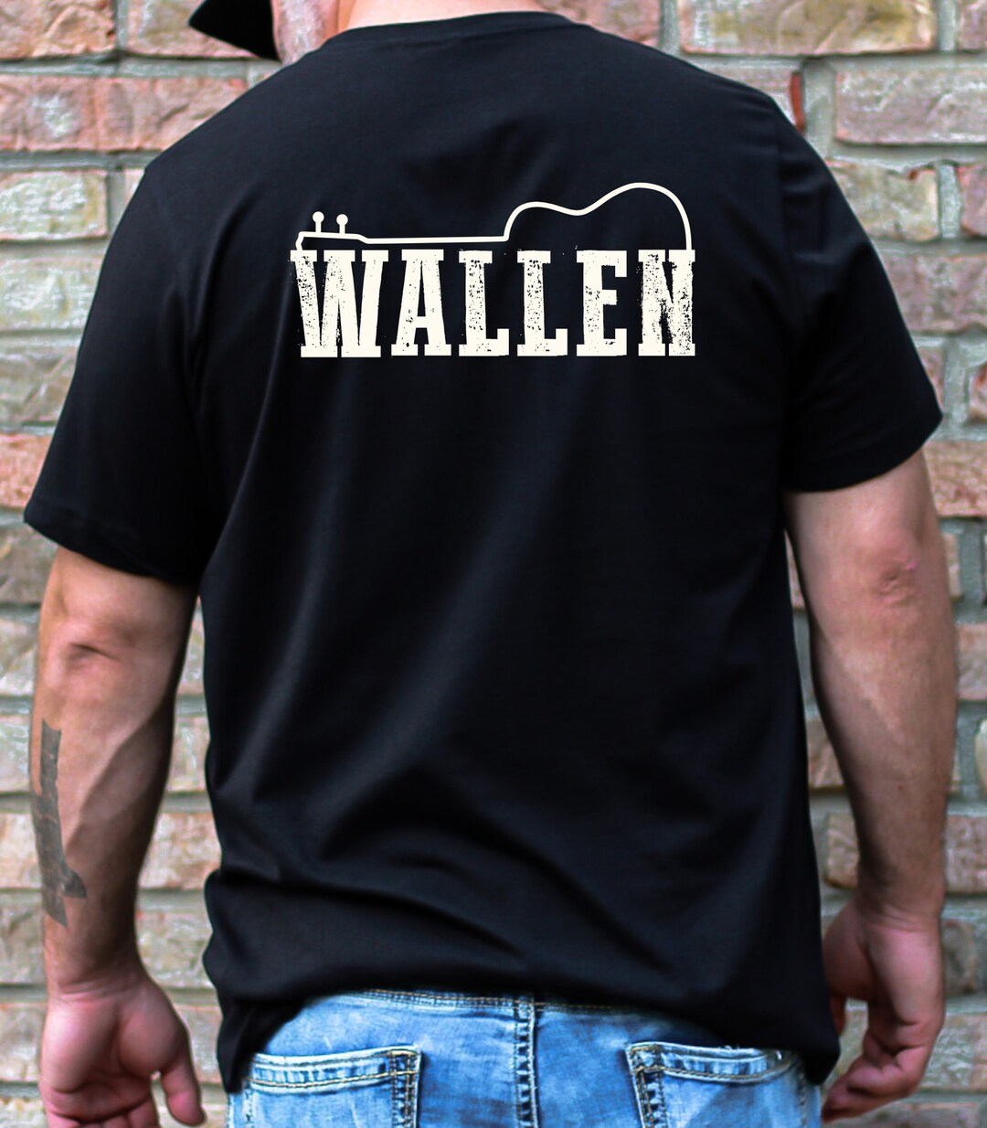 T-shirt Morgan Wallen "7 Summers" - Taille M, Noir, Manches Courtes - Occasion Très Bon état, Impression Graphique