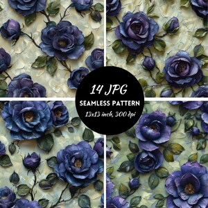 Purple Roses on Beige Background Seamless Pattern Digital Paper Commercial Use, Rose junk journal, Rose Digital Paper, Roses Paper Pack