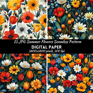 Flowers Seamless Pattern Digital Paper Commercial use Digital Download, Floral pattern, Floral Digital Paper,Scrapbook paper,Digital pattern