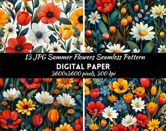 Flowers Seamless Pattern Digital Paper Commercial use Digital Download, Floral pattern, Floral Digital Paper,Scrapbook paper,Digital pattern