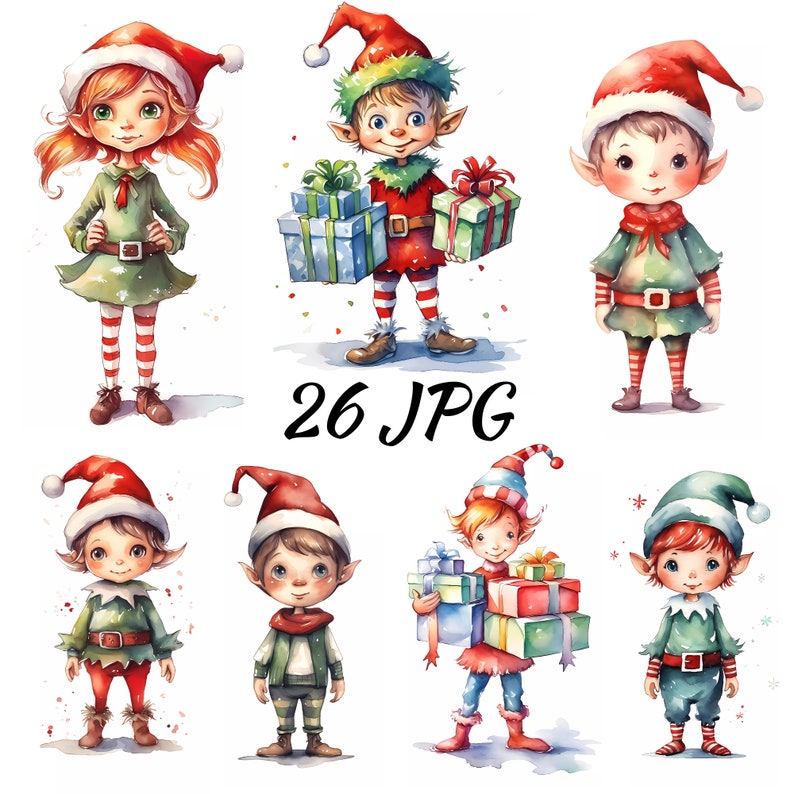 Christmas Elf Clipart, Christmas Elves Clipart, Christmas Clipart for ...