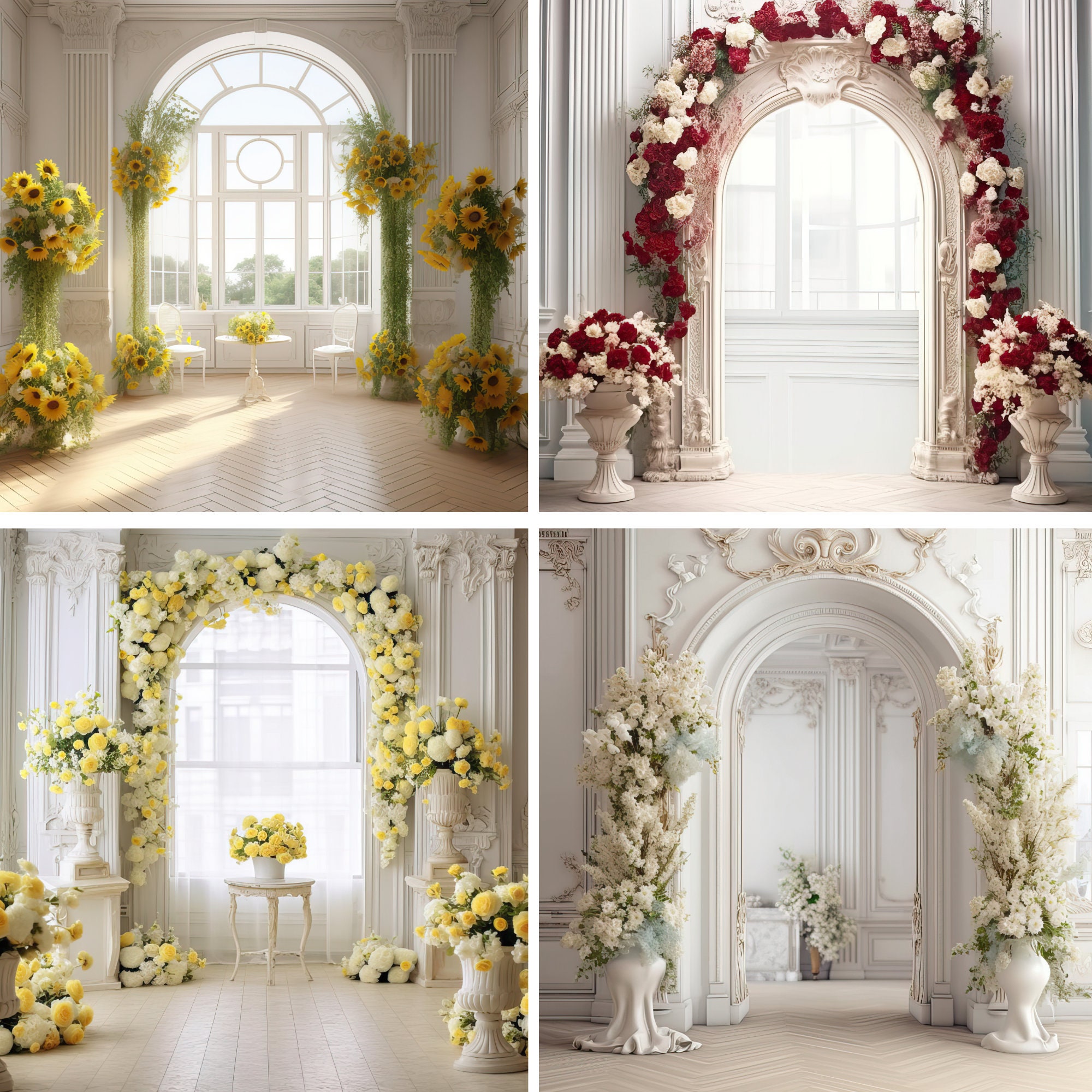 Wedding Backdrop, White Room Backdrop for Wedding, Photography Backdrop ...
