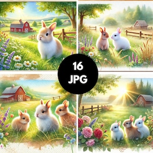 Cute bunny clipart, Rabbit clipart, Cute Watercolor Bunny Clipart, Bunny clipart, Baby animals clipart, Spring baby animals, Bunnies clipart