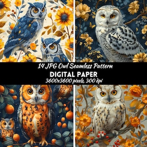 Eule Muster, Digital Paper, Eule Clipart, Eule Muster, Eulen Digital Paper, Instant Download, Kommerzielle Nutzung, Scrapbooking Papier