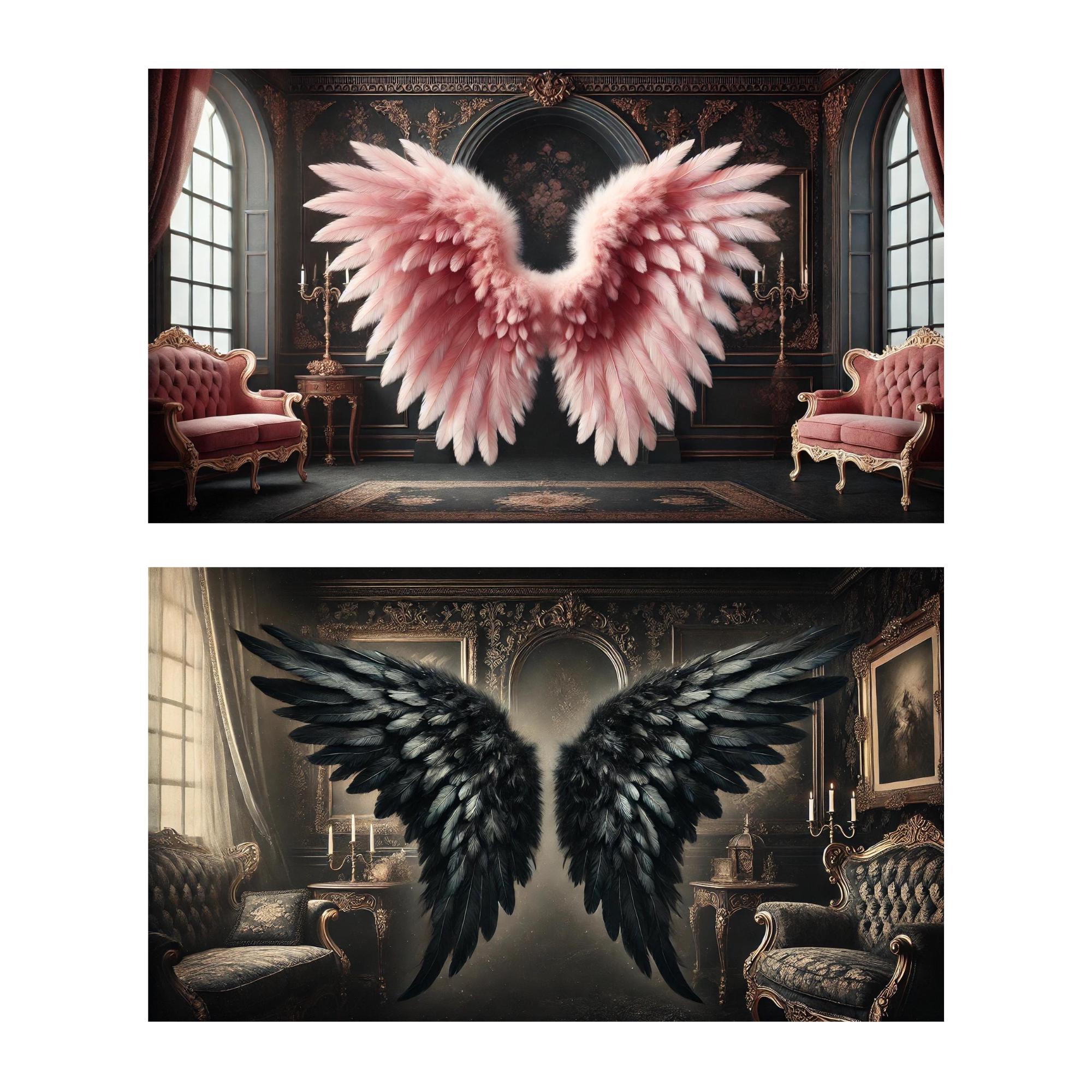 50 Angel Wings Backdrops Bundle, Maternity Digital Backdrop, Pregnancy ...