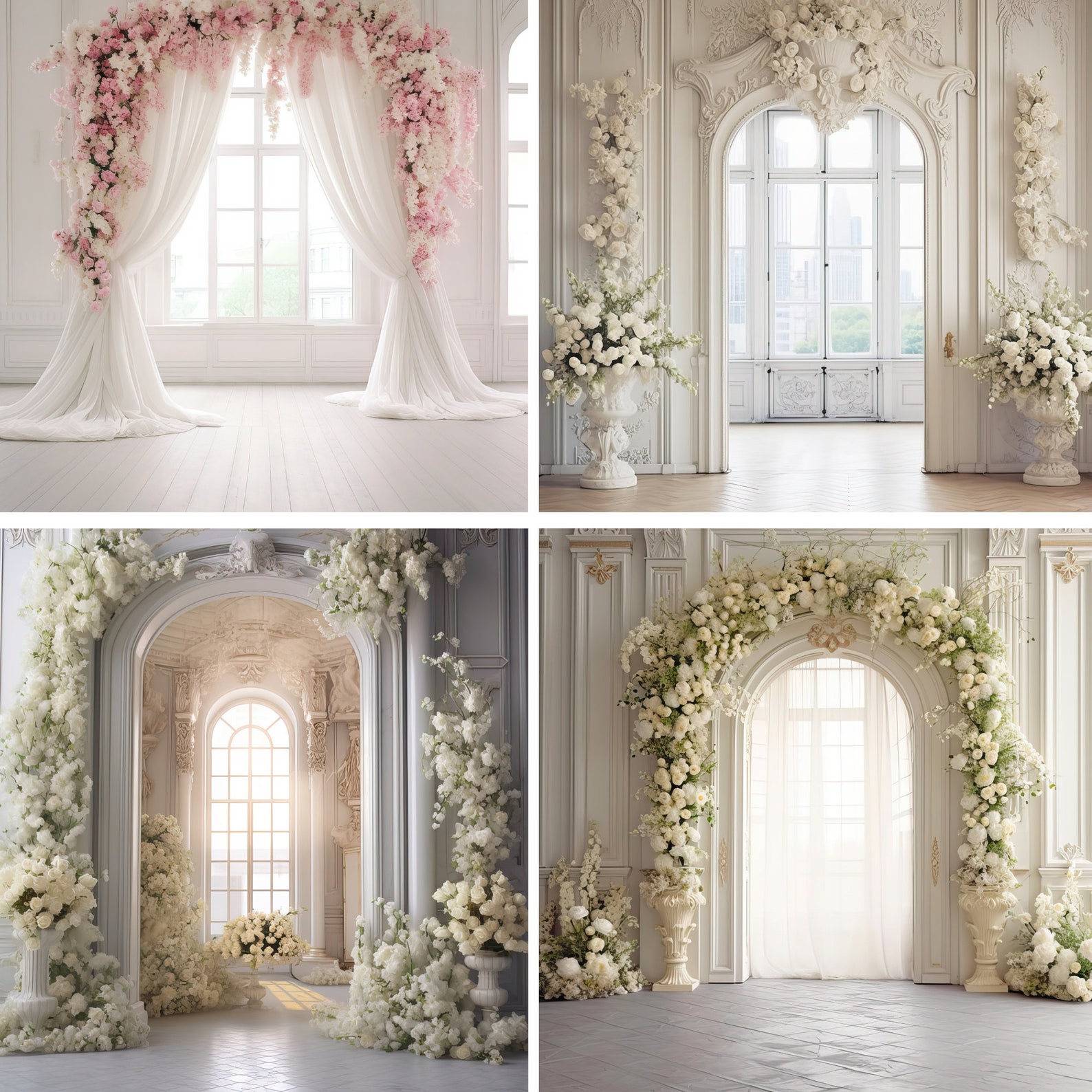 Wedding Backdrop, White Room Backdrop for Wedding, Photography Backdrop ...